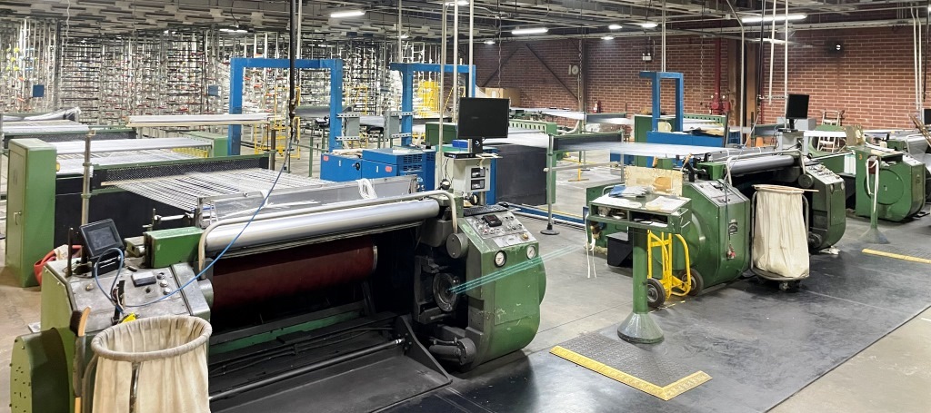 McCOY ELLISON 300 Series Warping Lines, with creels.